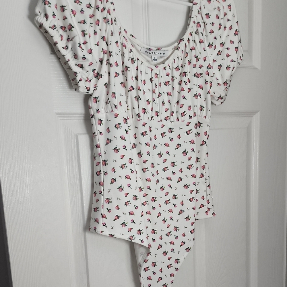 White Floral Bodysuit